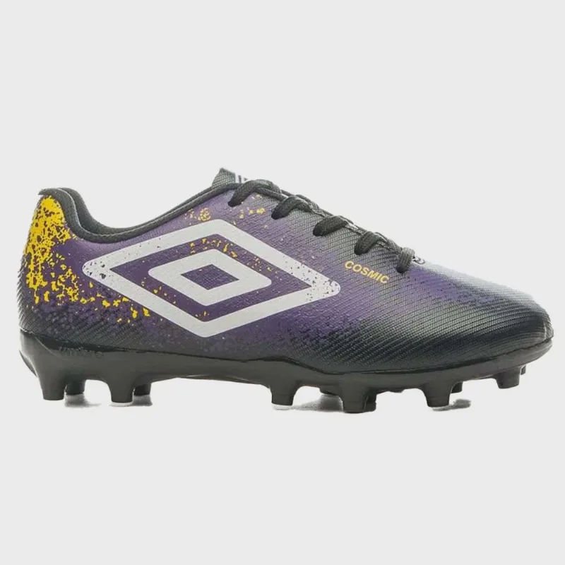 Chuteira Infanto-Juvenil Campo Cosmic Preto Branco Roxo Umbro U07FB088-120