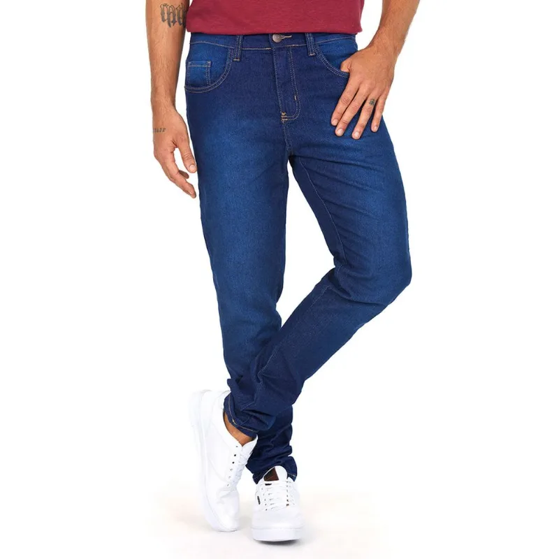 Calça Masculina Básica Skinny Polo Wear Jeans Escuro 46