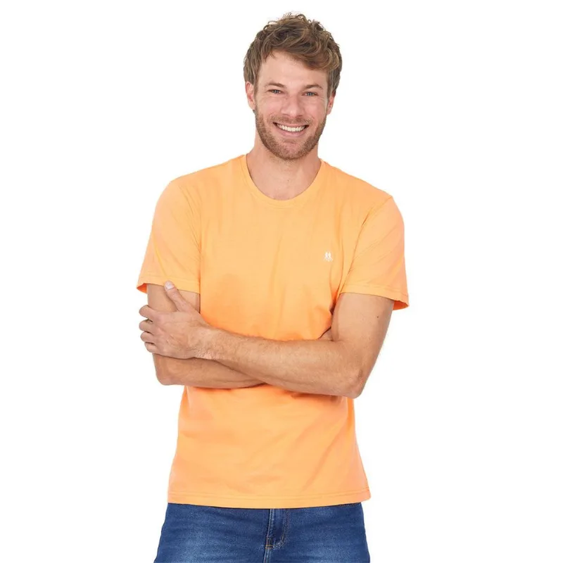 Camiseta Masculina Gc Bordado Cinza Polo Wear Laranja Claro M