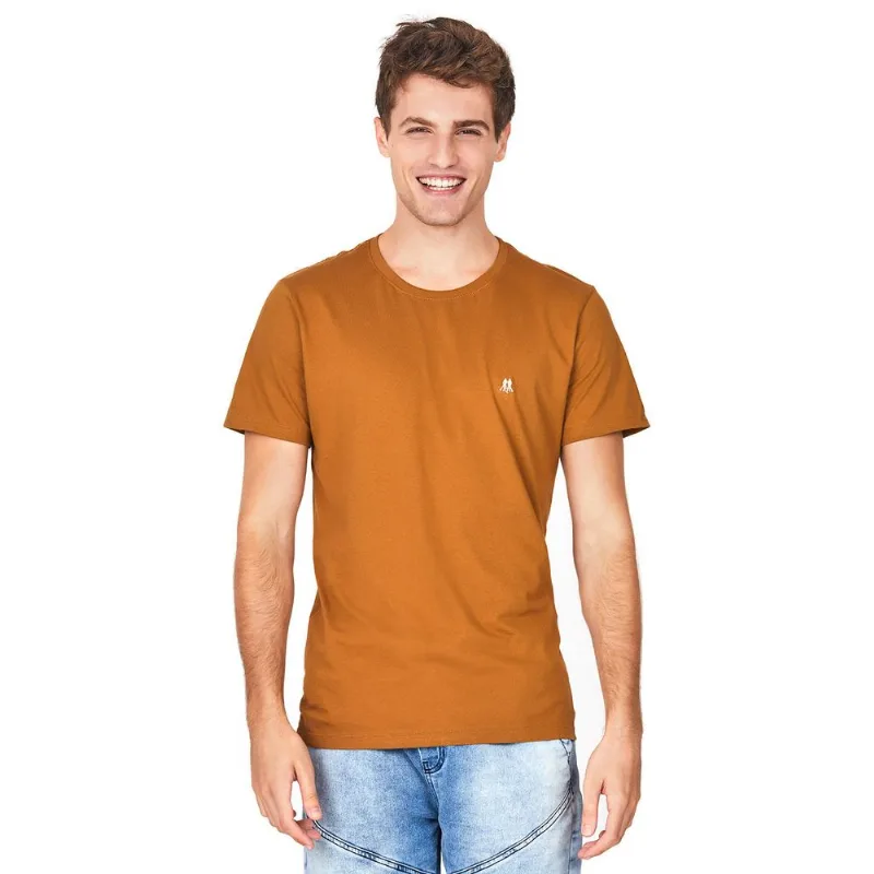 Camiseta Masc Bordado Off White Polo Wear Marrom Claro GG