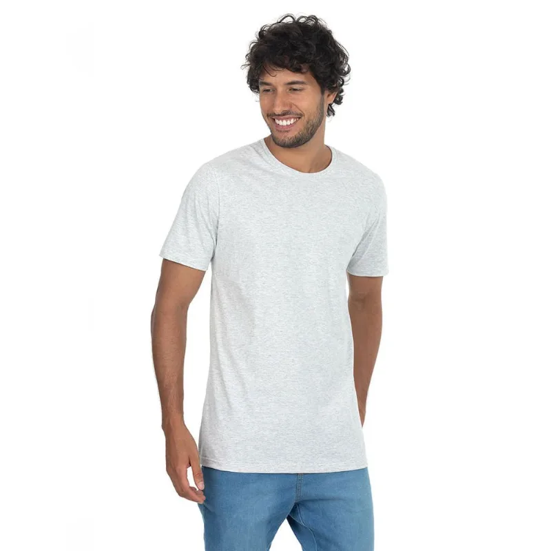 Camiseta Masculina Bordado Off White Mescla Claro Polo Wear Cinza GG