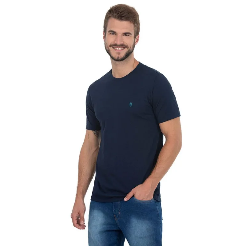 Camiseta Masc Gc Bordado Azul Azul Escuro Polo Wear GG