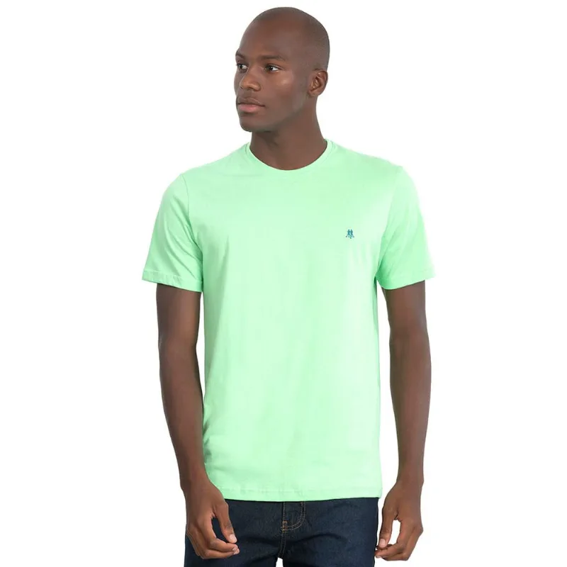 Camiseta Masc Gc Bordado Azul Verde Claro Polo Wear M