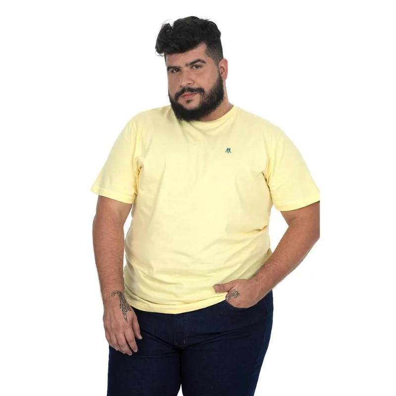 Camiseta Masc Over Gc Bordado Azul Amarelo Médio Polo Wear G1