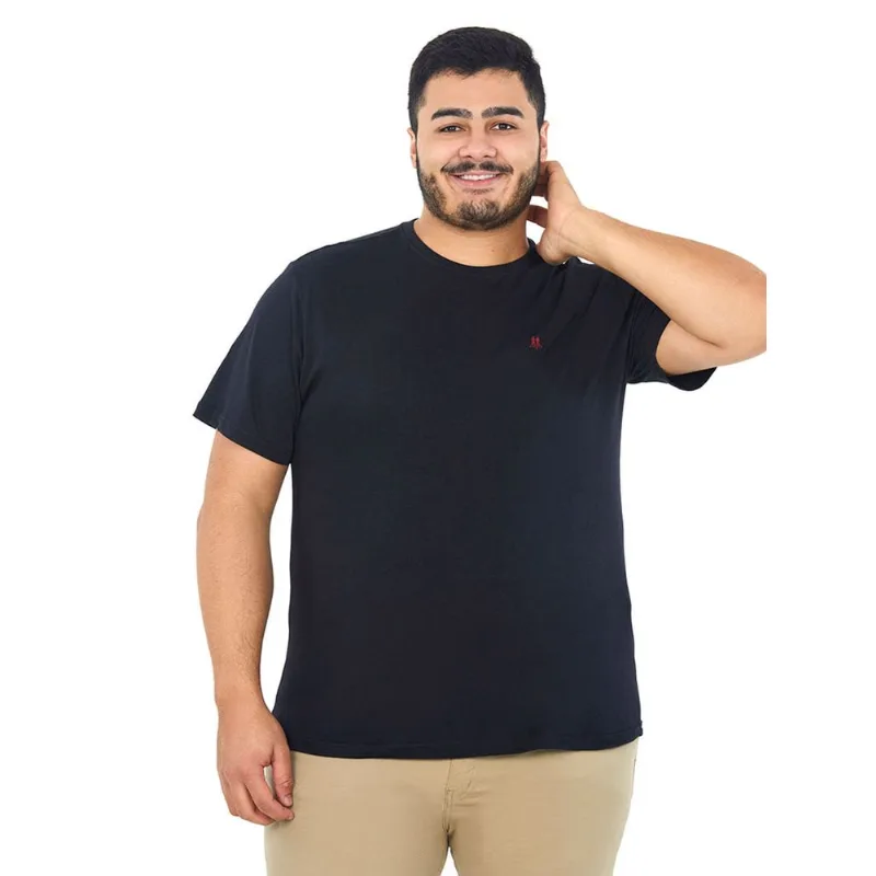 Camiseta Masculina Over Gc Bordado Bordô Polo Wear Preto G2