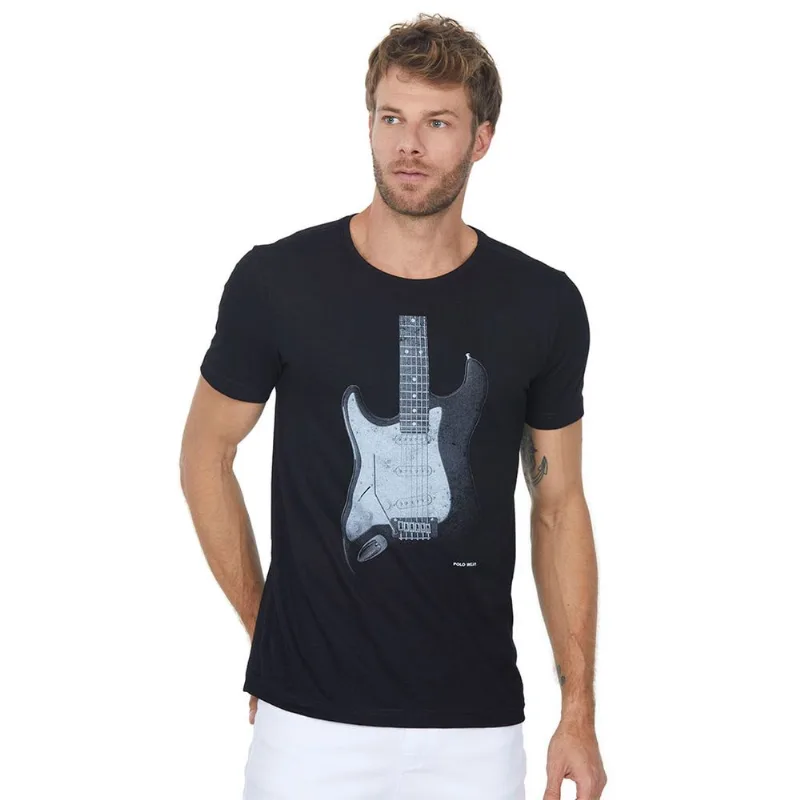 Camiseta Estampada Preto Polo Wear P