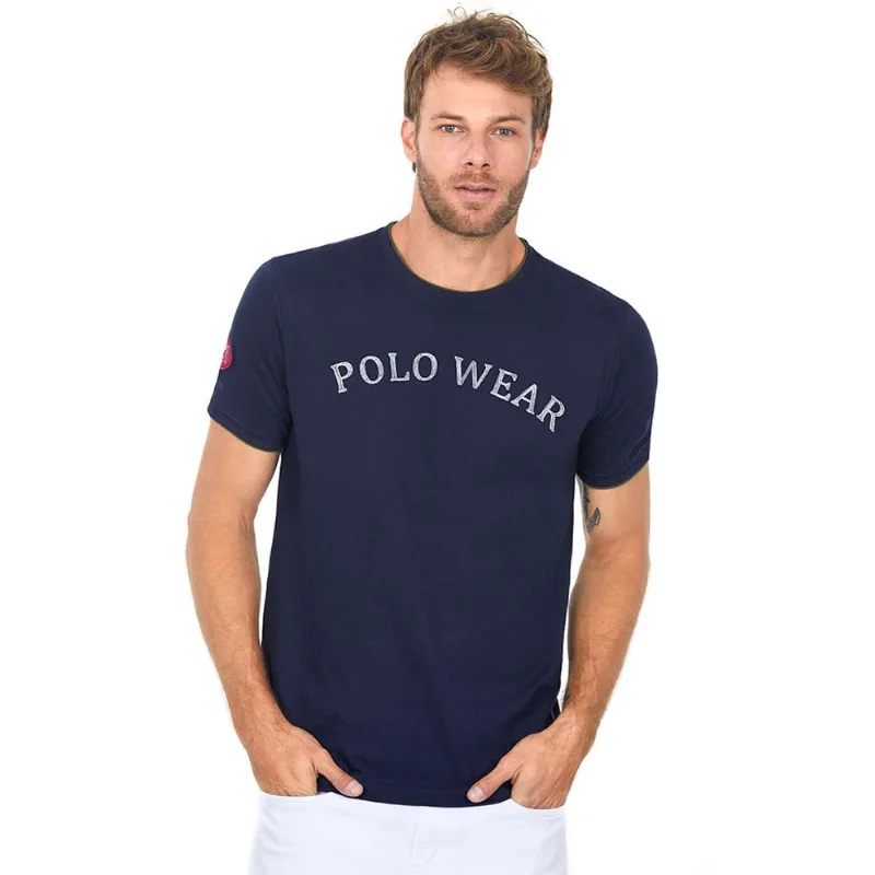 Camiseta Bordada Azul Escuro Polo Wear M