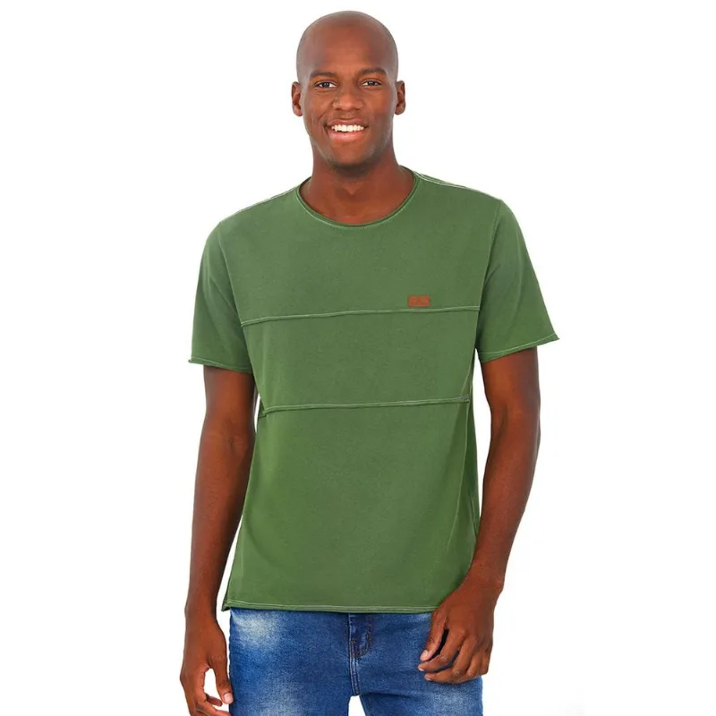 Camiseta Corte A Fio Verde Escuro Polo Wear GG
