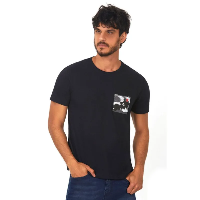 Camiseta Bolso Estampado Preto Polo Wear M
