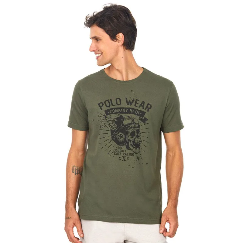 Camiseta Estampada Verde Médio Polo Wear GG