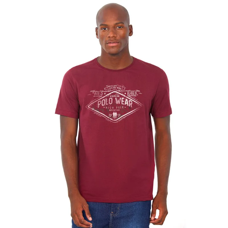 Camiseta Estampada Vinho Polo Wear GG
