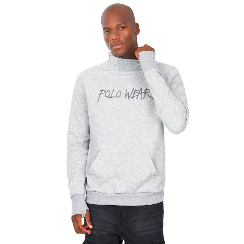 Moletom Fechado Mescla Médio Polo Wear Cinza GG