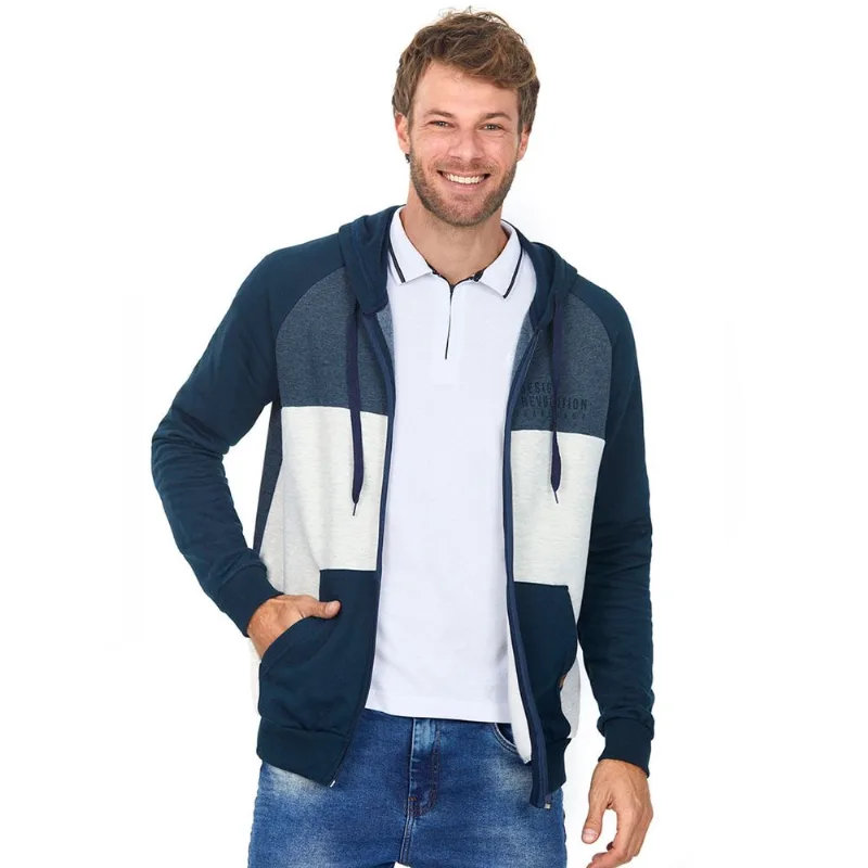 Moletom Zíper Azul Escuro Polo Wear GG
