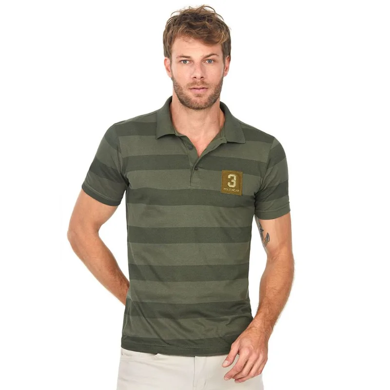 Polo Listrada Verde Escuro Polo Wear G