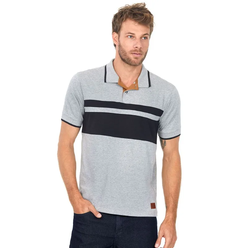 Polo Recorte Mescla Médio Polo Wear CinzaMédio GG
