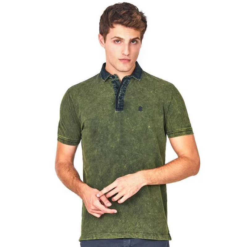 Polo Lavada Estonada Polo Wear Verde Escuro M