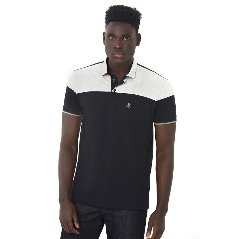 Polo Piquet Recorte Masculina Preto Polo Wear P