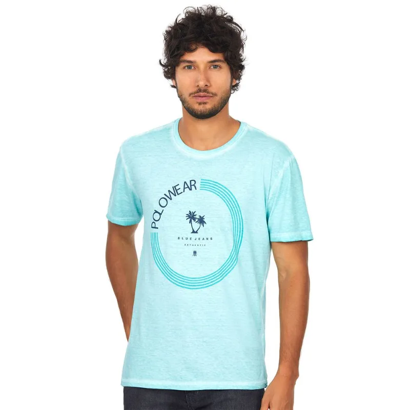 Camiseta Masculina Estampada Polo Wear Verde Claro GG