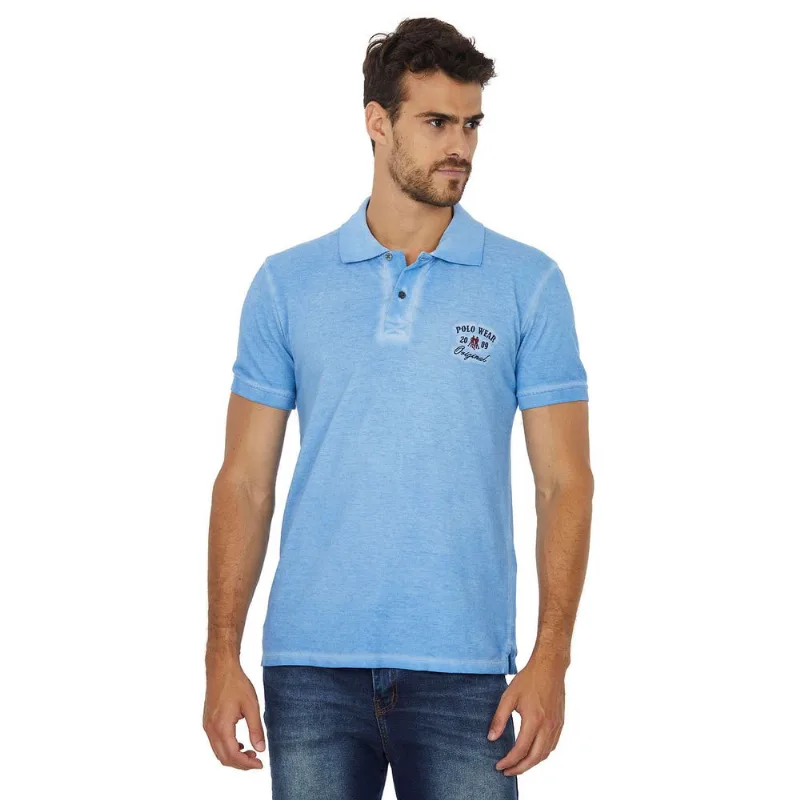 Polo Piquet Masculina Polo Wear Azul Médio GG