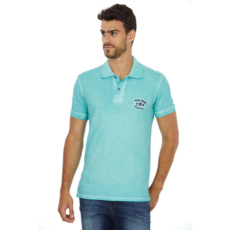 Polo Piquet Masculina Polo Wear Verde Médio GG