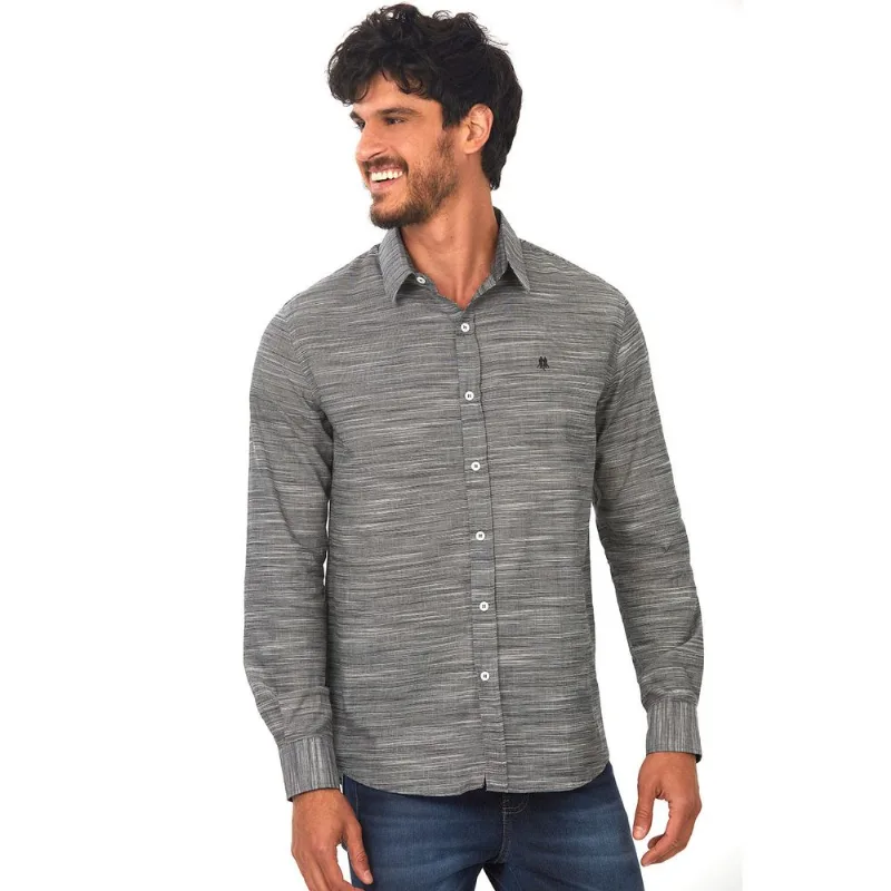 Camisa Masculina Cinza Médio Polo Wear 5