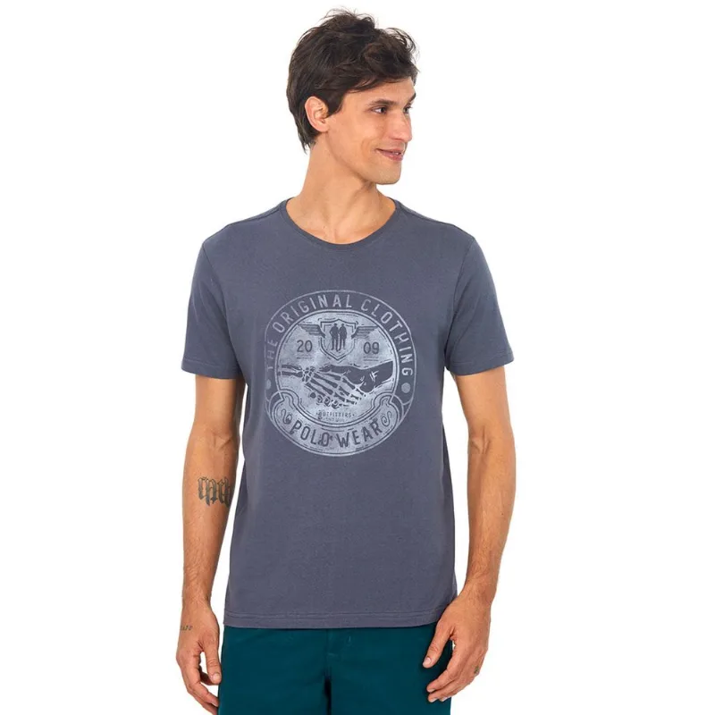 Camiseta Estampada Cinza Escuro Polo Wear M