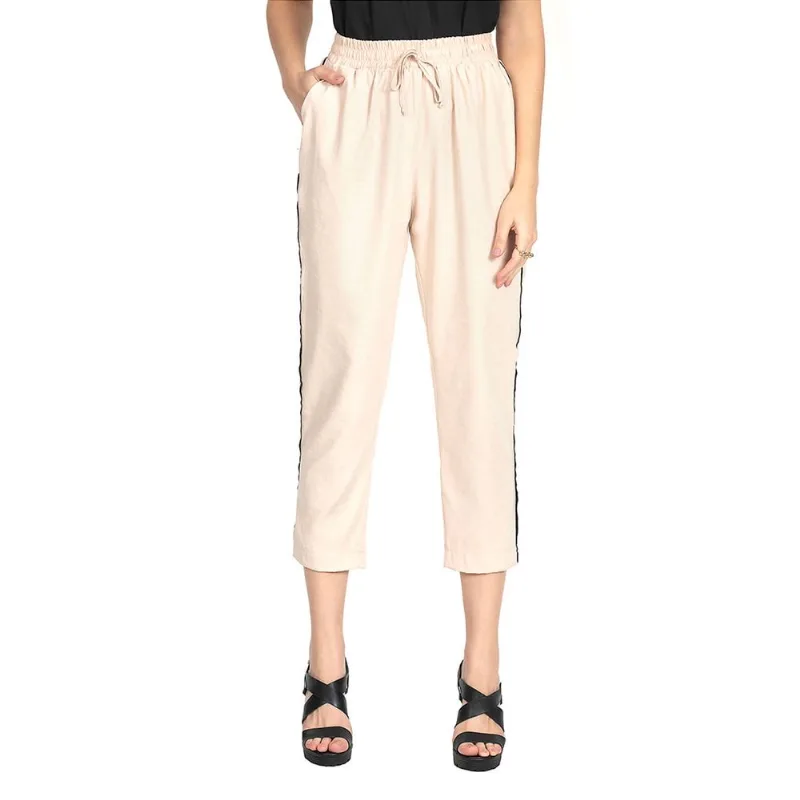Calça Com Vivo Lateral Polo Wear Bege Claro PP