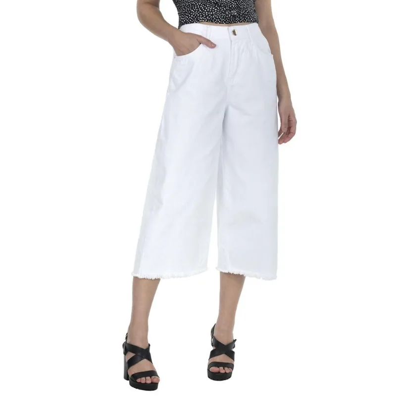 Calça Feminina Sarja Polo Wear 50029 Branco 44
