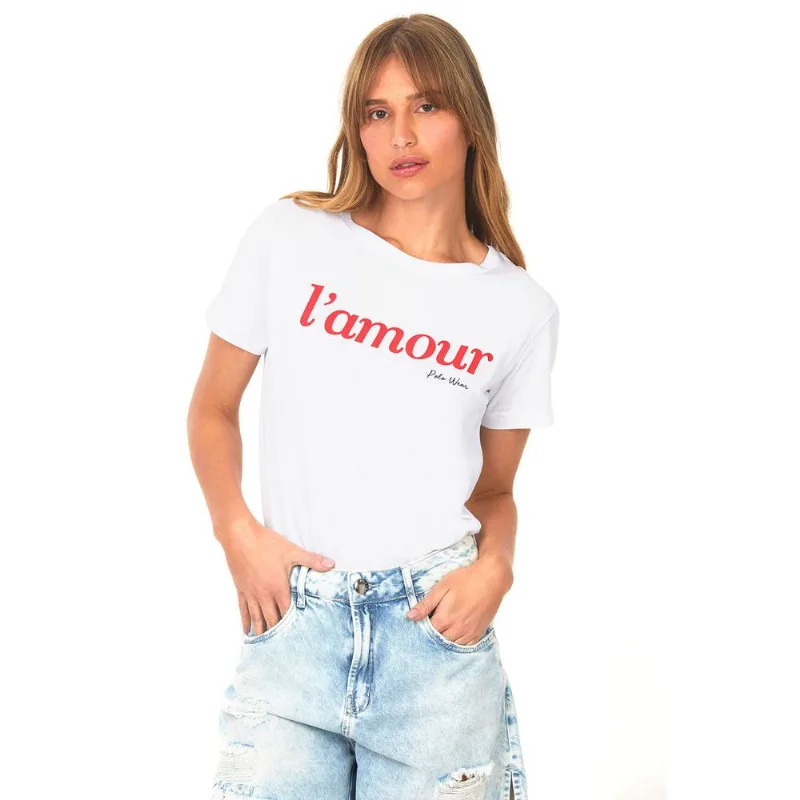 Camiseta Lamour Feminina Polo Wear Branco GG