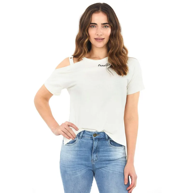 Camiseta Aviamento Ombro Polo Wear Off White Branco GG