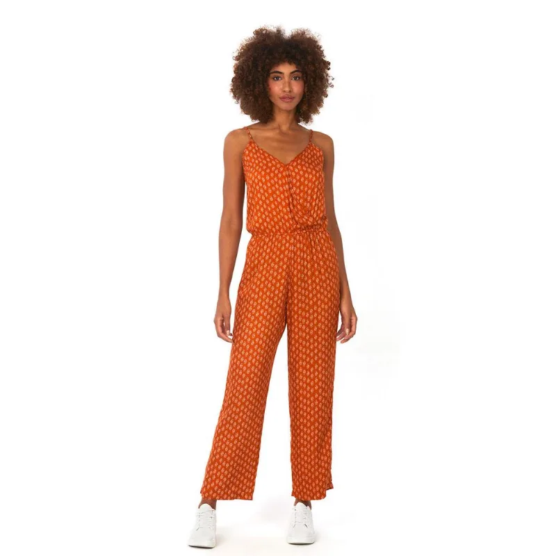 Macacão Transpassado Alça Estampado Laranja Médio Polo Wear GG
