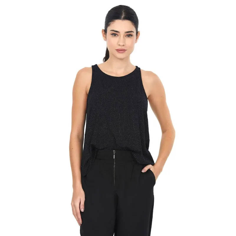 Regata Listras De Lurex Polo Wear Preto GG