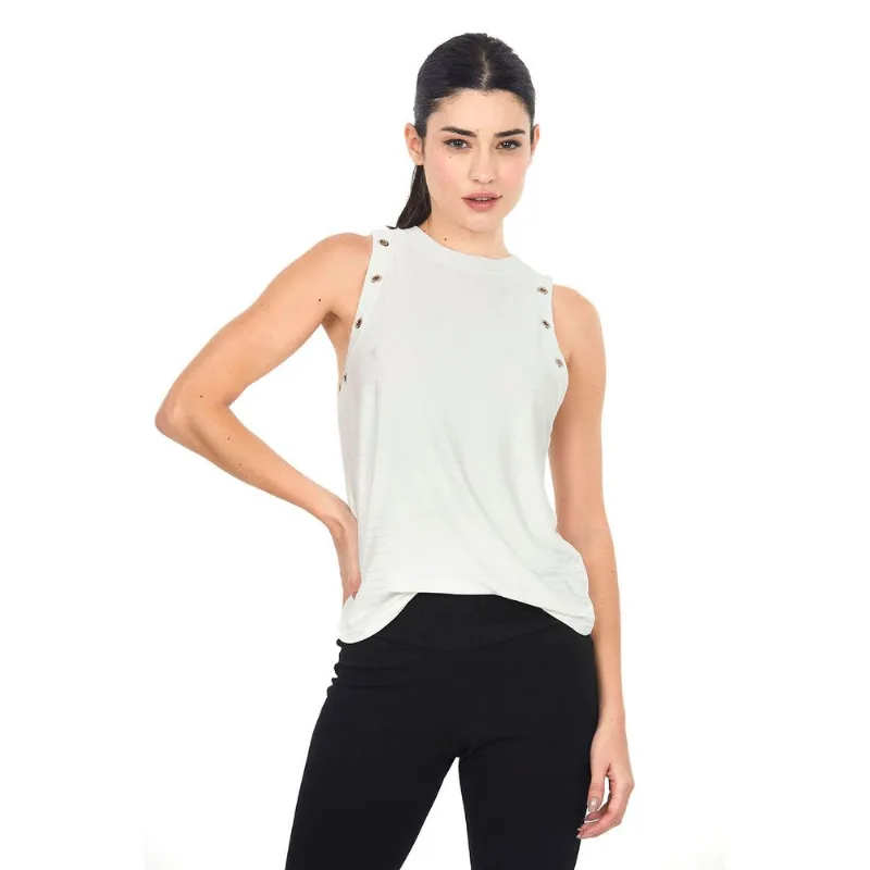 Regata Detalhe Ilhós Polo Wear Off White Branco M