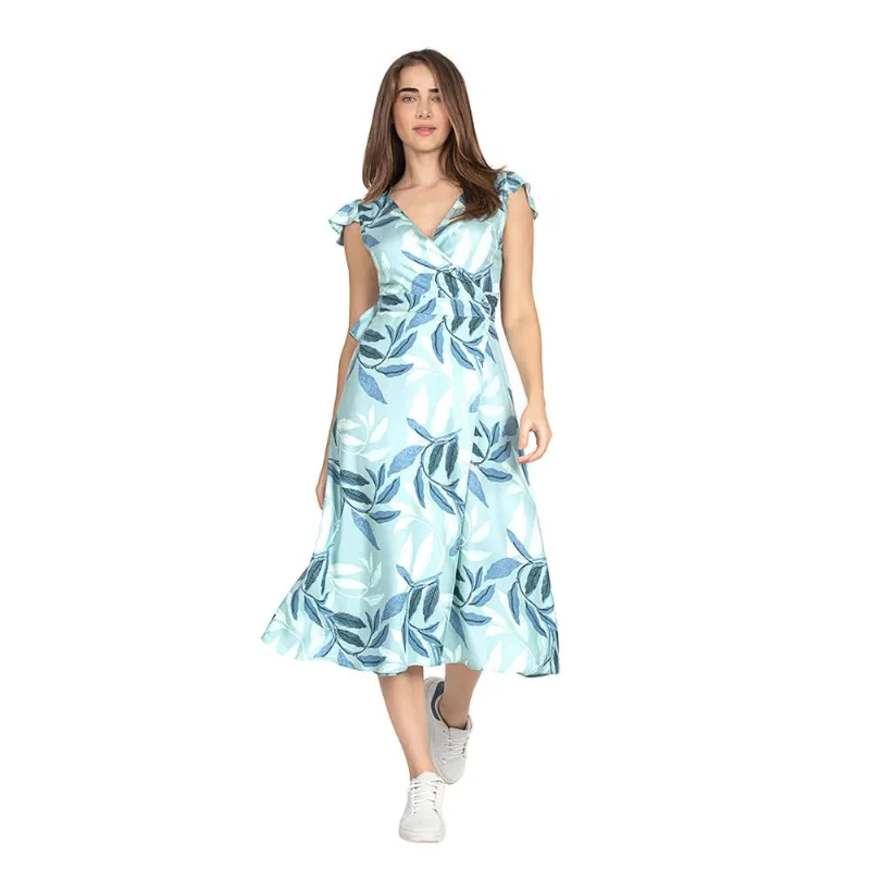 Vestido Estampado Transpassado Polo Wear Verde Claro PP