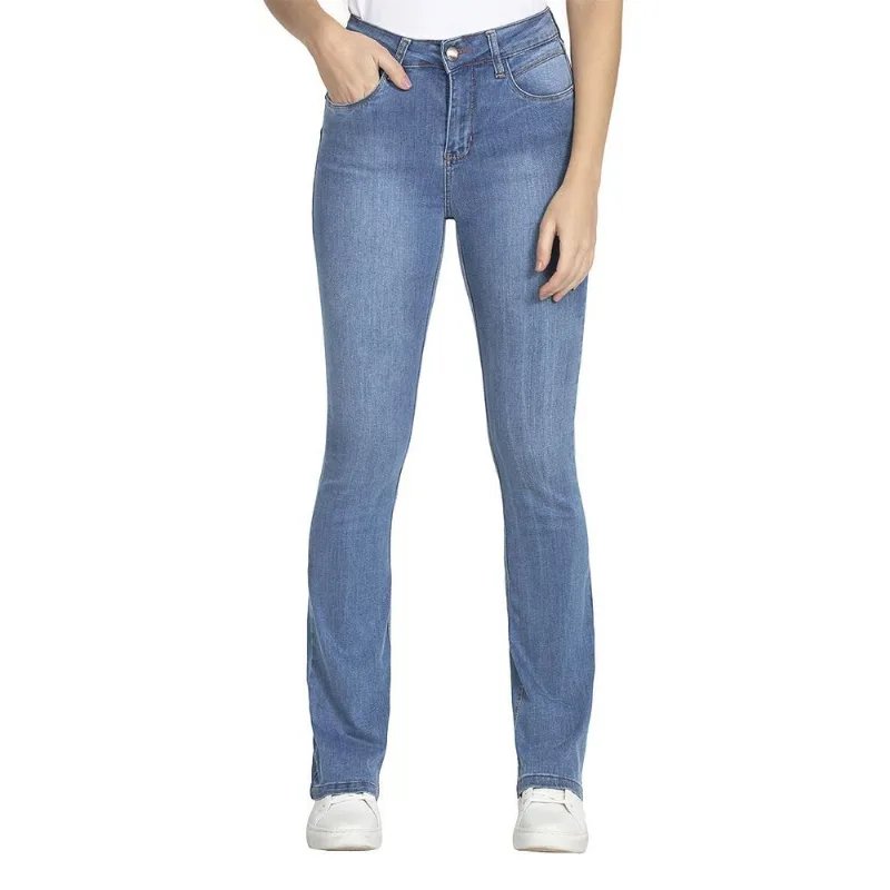 Calça Feminina Jeans Boot Cut Jeans Médio Polo Wear 38