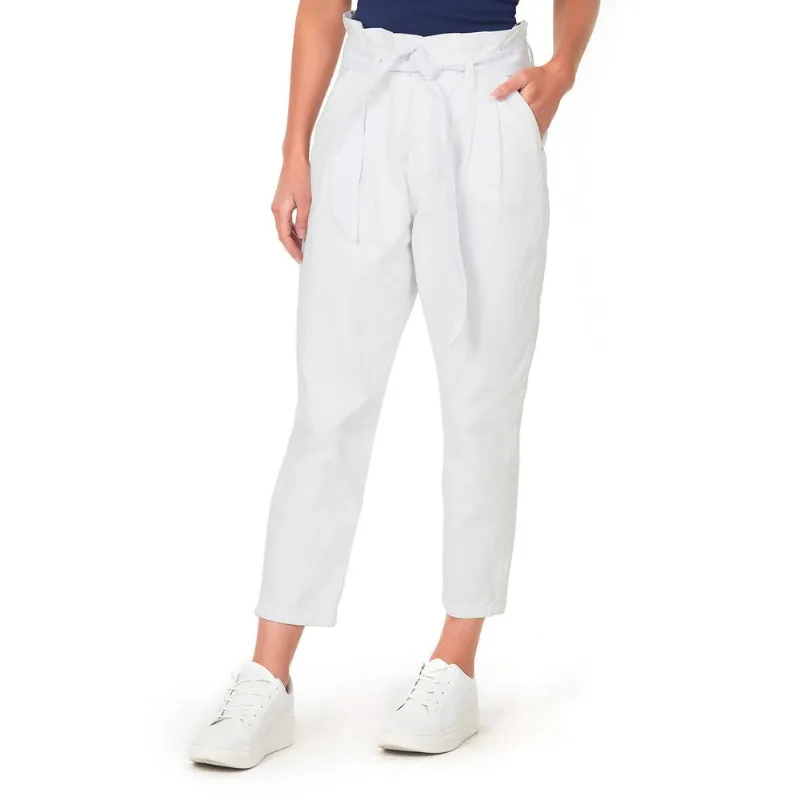 Calça Feminina Sarja Com Cinto Polo Wear Branco 38