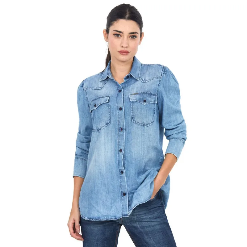 Camisa Feminina Recorte Polo Wear Jeans Claro 44