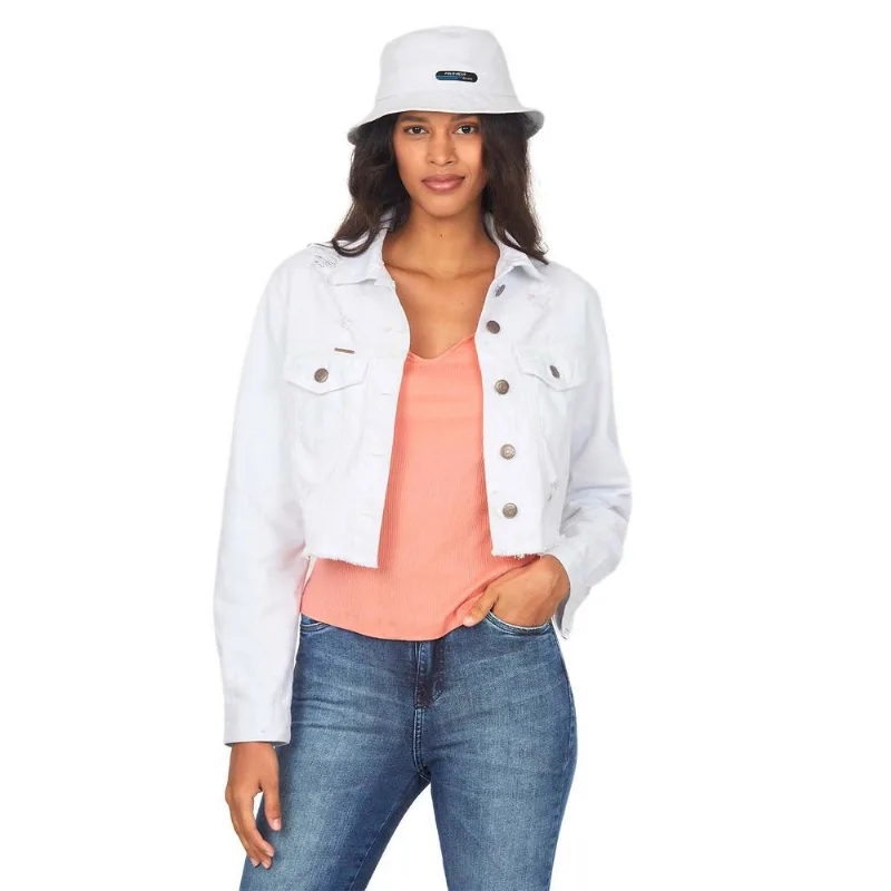 Jaqueta Fem Sarja Cropped Polo Wear Branco M