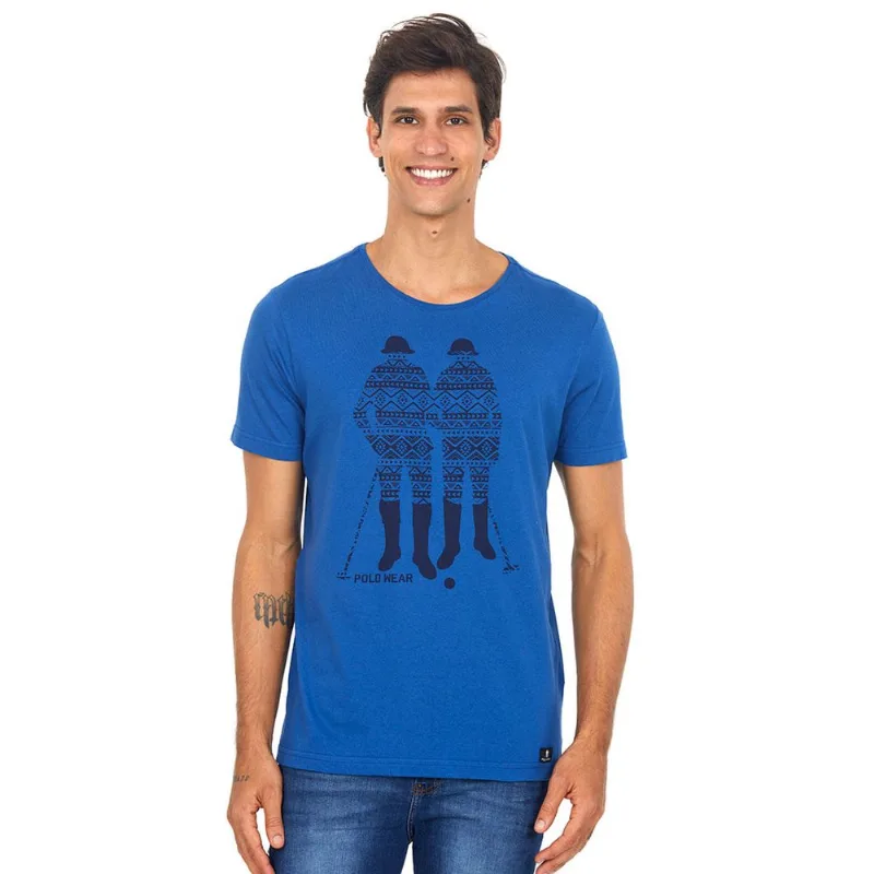 Camiseta Estampada Azul Médio Polo Wear P