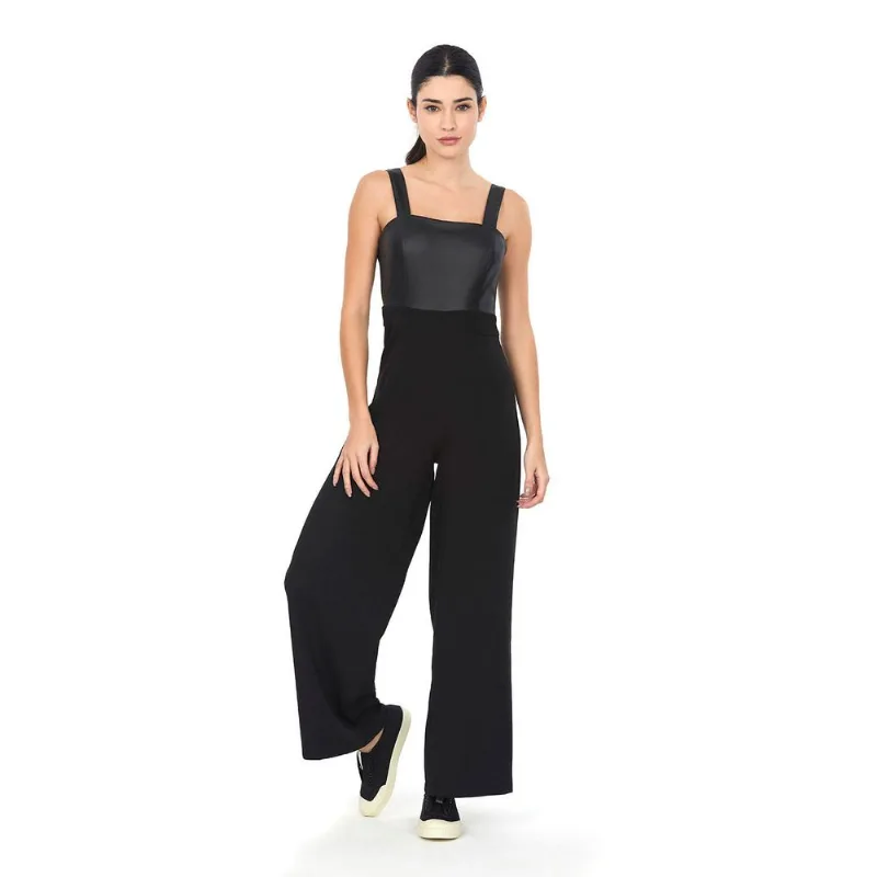Macacao Com Top Pu Polo Wear Preto M