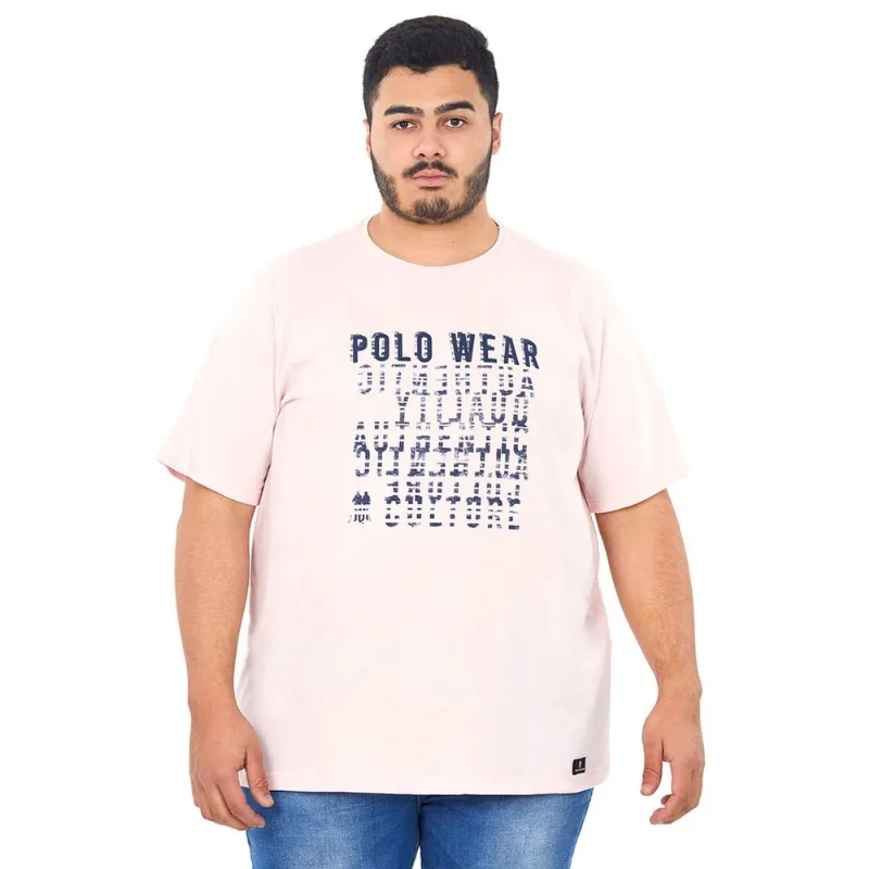 Camiseta Estampada Over Rosa Claro Polo Wear G1