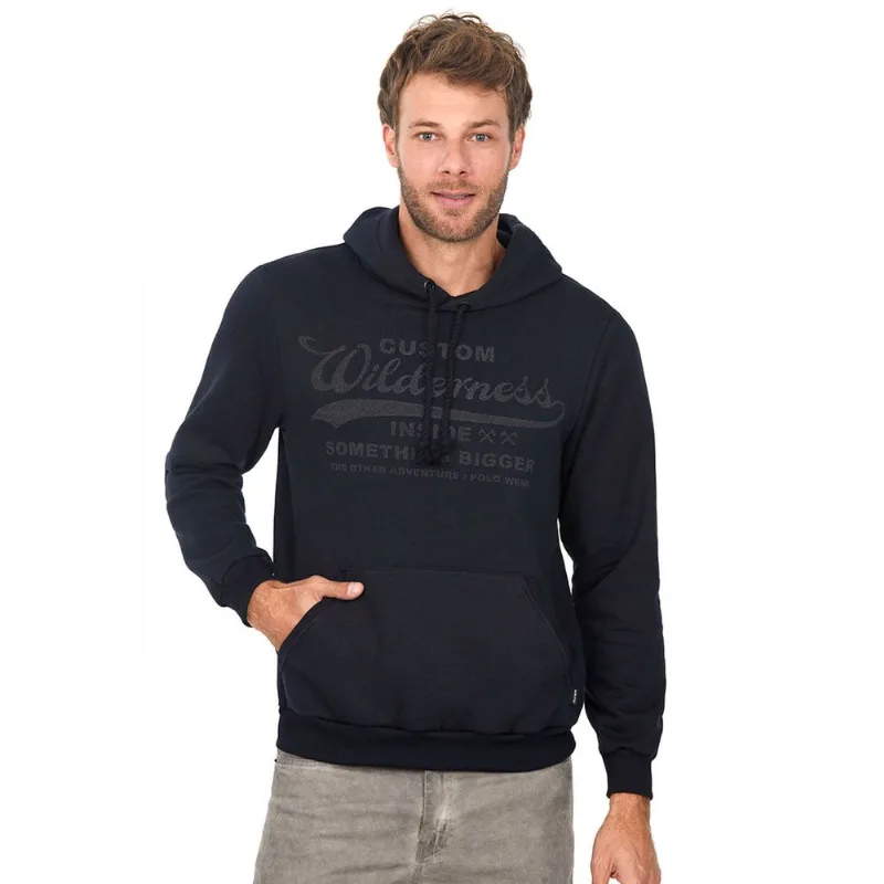 Moletom Canguru Com Capuz Masculino Polo Wear Preto GG