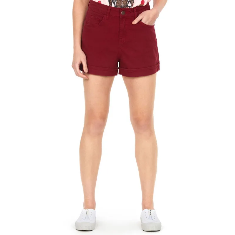 Short Feminino Barra Dobrada Polo Wear Vermelho Escuro 40
