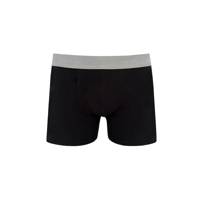 Cueca Boxer 1/2 Malha Elastico Prata Polo Wear Preto GG