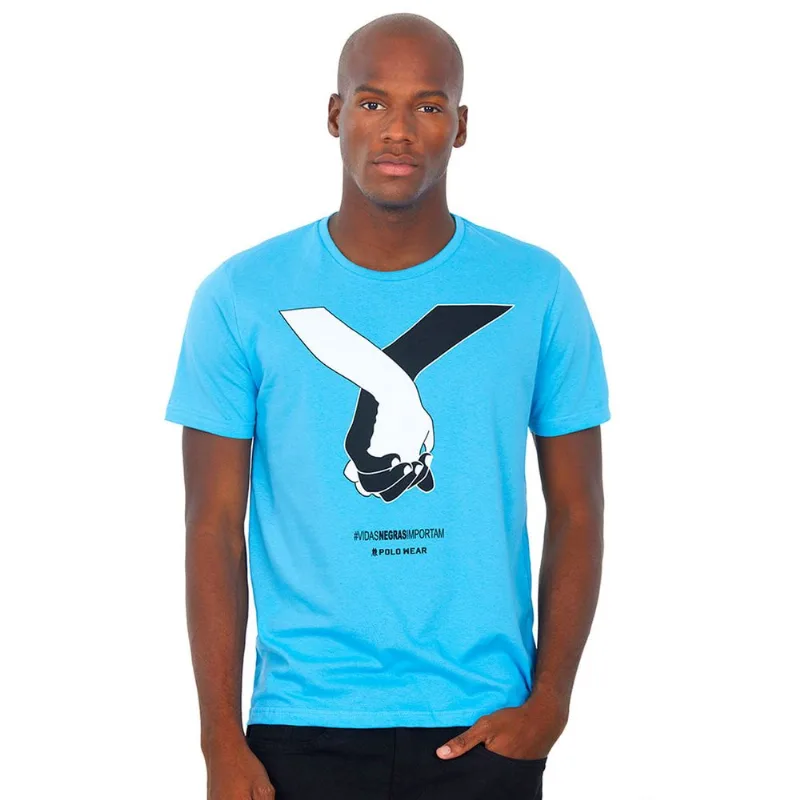 Camisetas Vidas Negras Azul Claro Polo Wear G