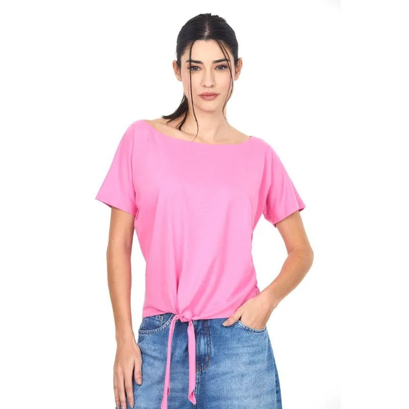 Camiseta Com Amarração Frontal Polo Wear Rosa Escuro M