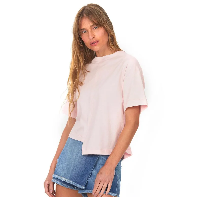 Camiseta Assimétrica Rosa Claro Polo Wear P