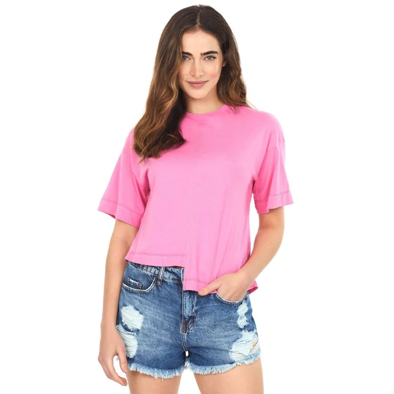 Camiseta Assimétrica Rosa Escuro Polo Wear GG