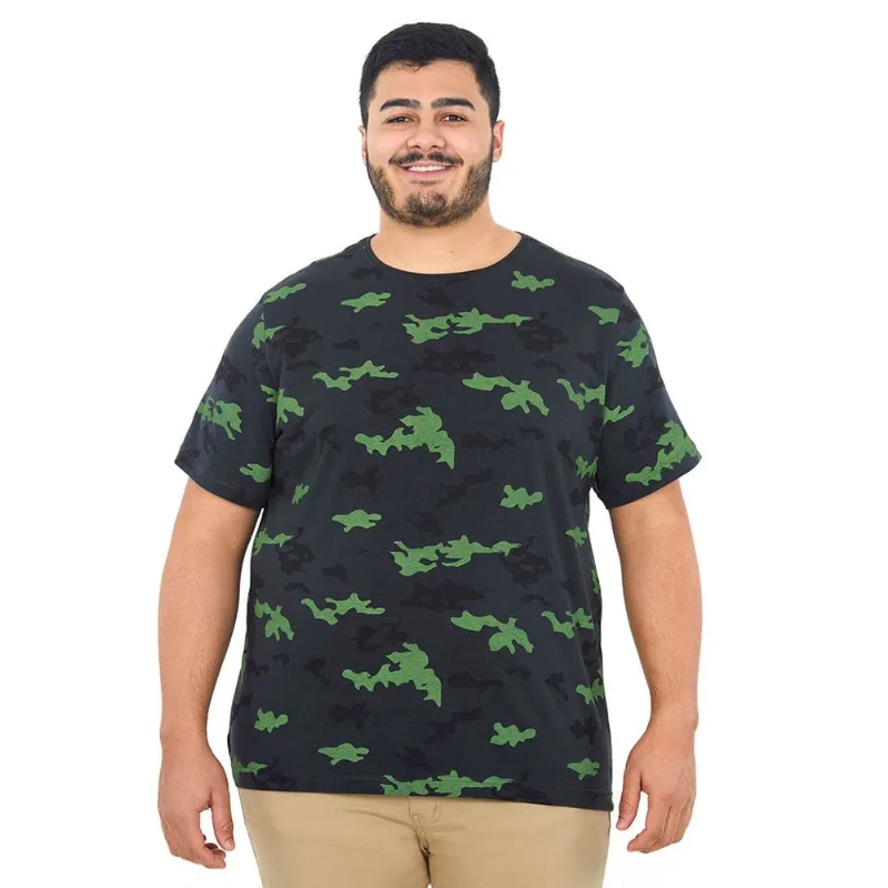 Camiseta Full Print Over Masculina Polo Wear Cinza Escuro G1