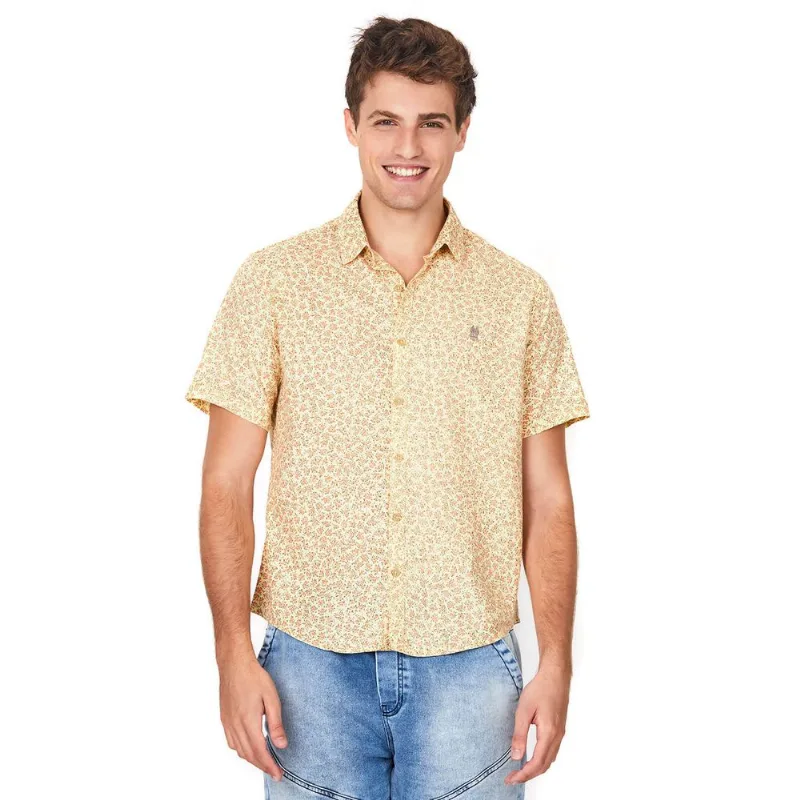 Camisa Mc Visc Estampa Liberty Polo Wear Amarelo Claro P
